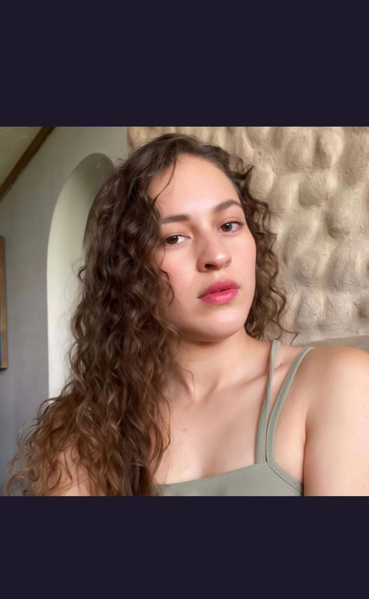 Chloe in gray tank top
